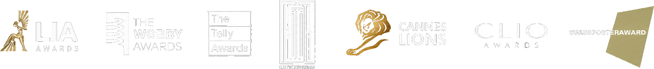 Awards: LIA, The Webby Awards, The Telly Awards, KTR, Cannes Lions, Clio Awards, Swiss Poster Award